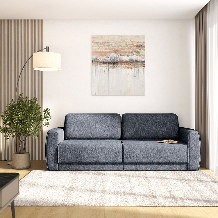 Женева 2S2P / Диван - кровать (еврокнижка) велюр bubble 19 темно-серый